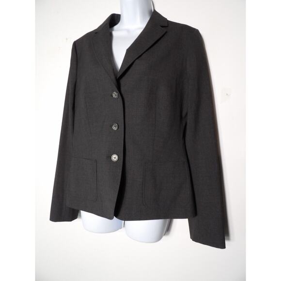 Brooks Brothers Milano Fit Womens 14 Blazer Coat Gray Wool Business Office - Picture 3 of 13